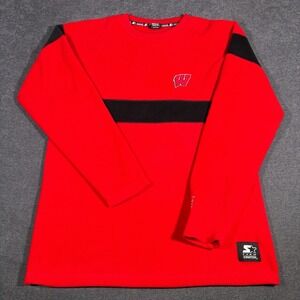 Vintage Starter University Of Wisconsin Badgers Red Fleece Crewneck Sweatshirt